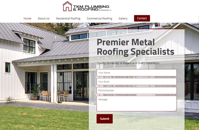 TKM Roofing Wordpress Design